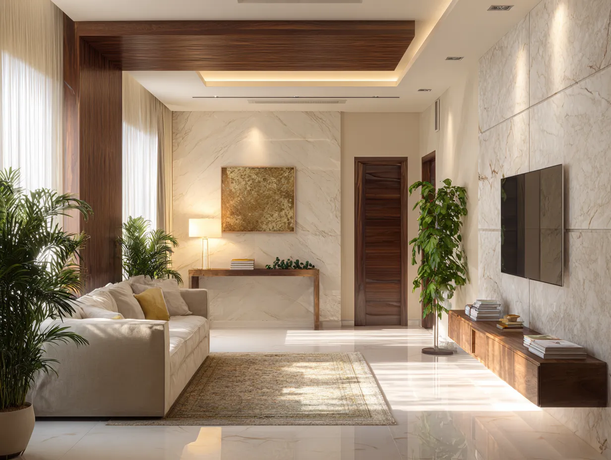 Console Table Behind the Sofa- Rectangular Hall Interior Design Ideas