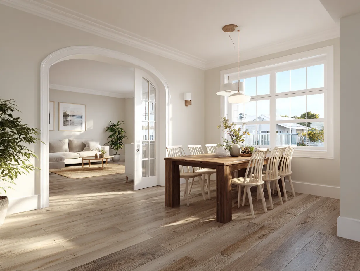 Dining Table Positioned Near the Hall Window- Dining Hall Interior Design Ideas