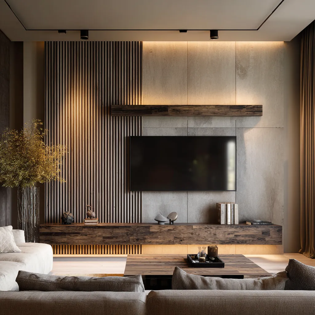 Fluted TV Panel Design