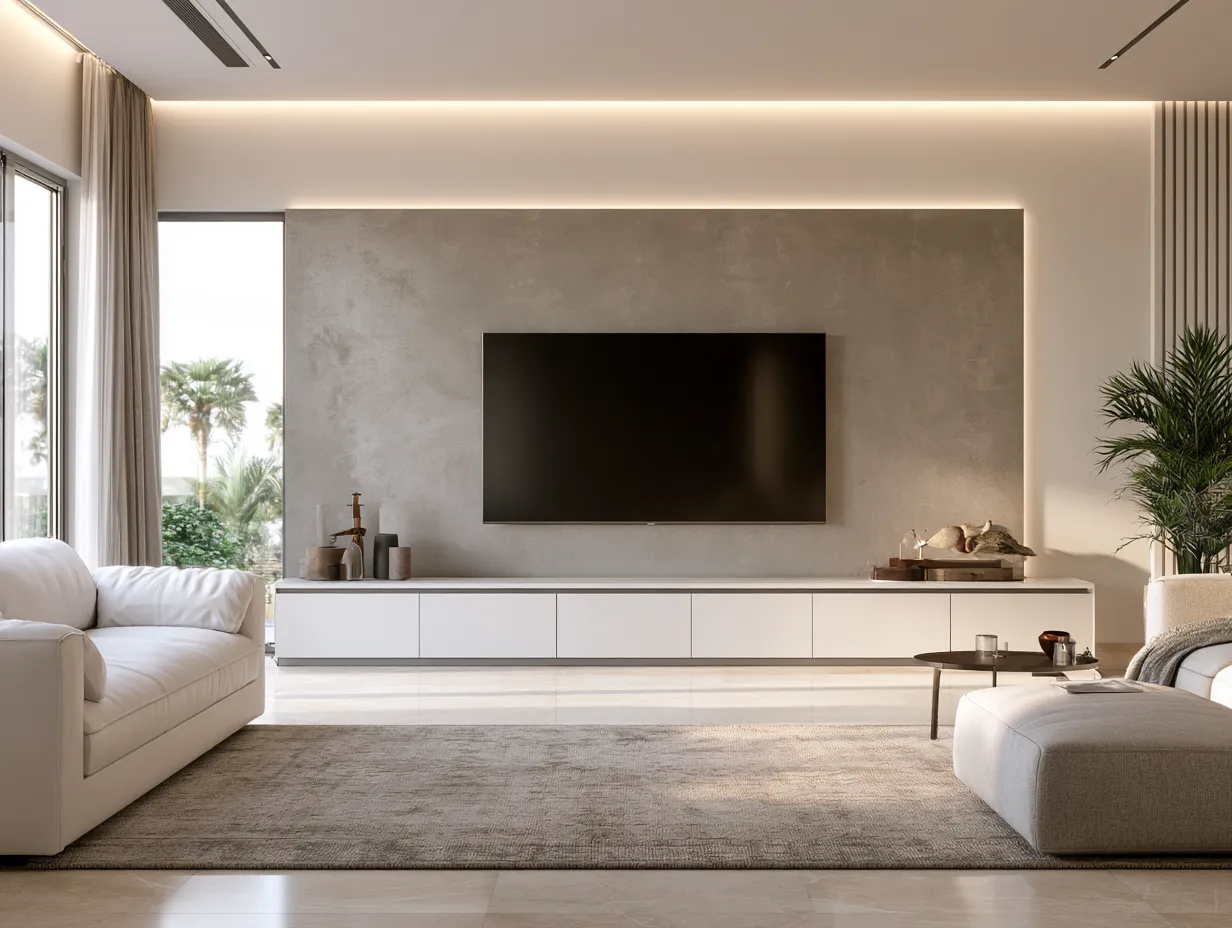 Grey and White TV Panel Gray and White TV Panel Colour Combination
