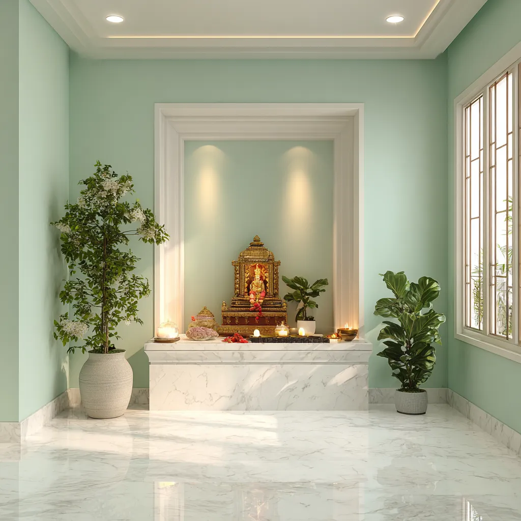 Green- Mandir Colour as per Vastu Green- Pooja Room Colour as per Vastu