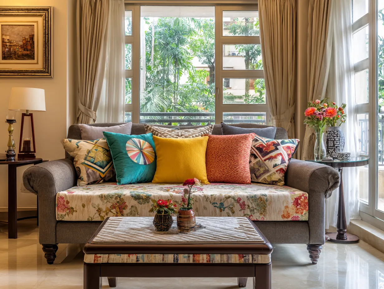 Mixed Cushion Patterns for Sofa- Hall Decoration Ideas