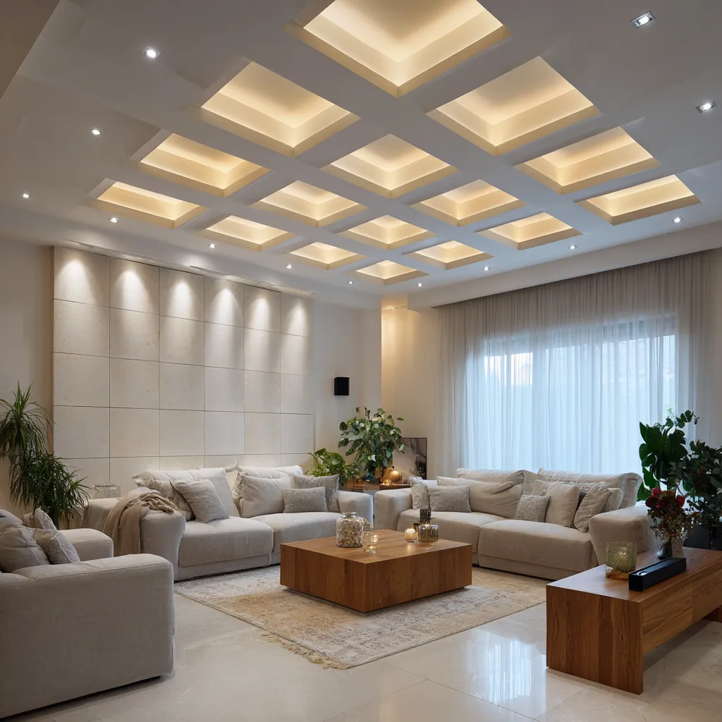 Modern POP Grid Design for Hall