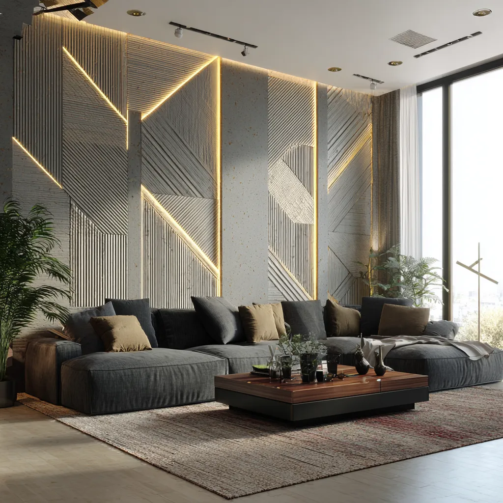 Modern POP Wall Design for Hall with Asymmetrical Patterns