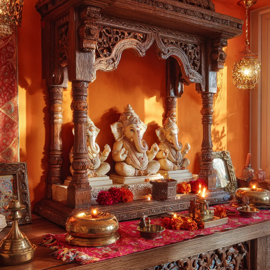 Orange- Mandir Colour as per Vastu orange-pooja-room-colour-as-per-vastu