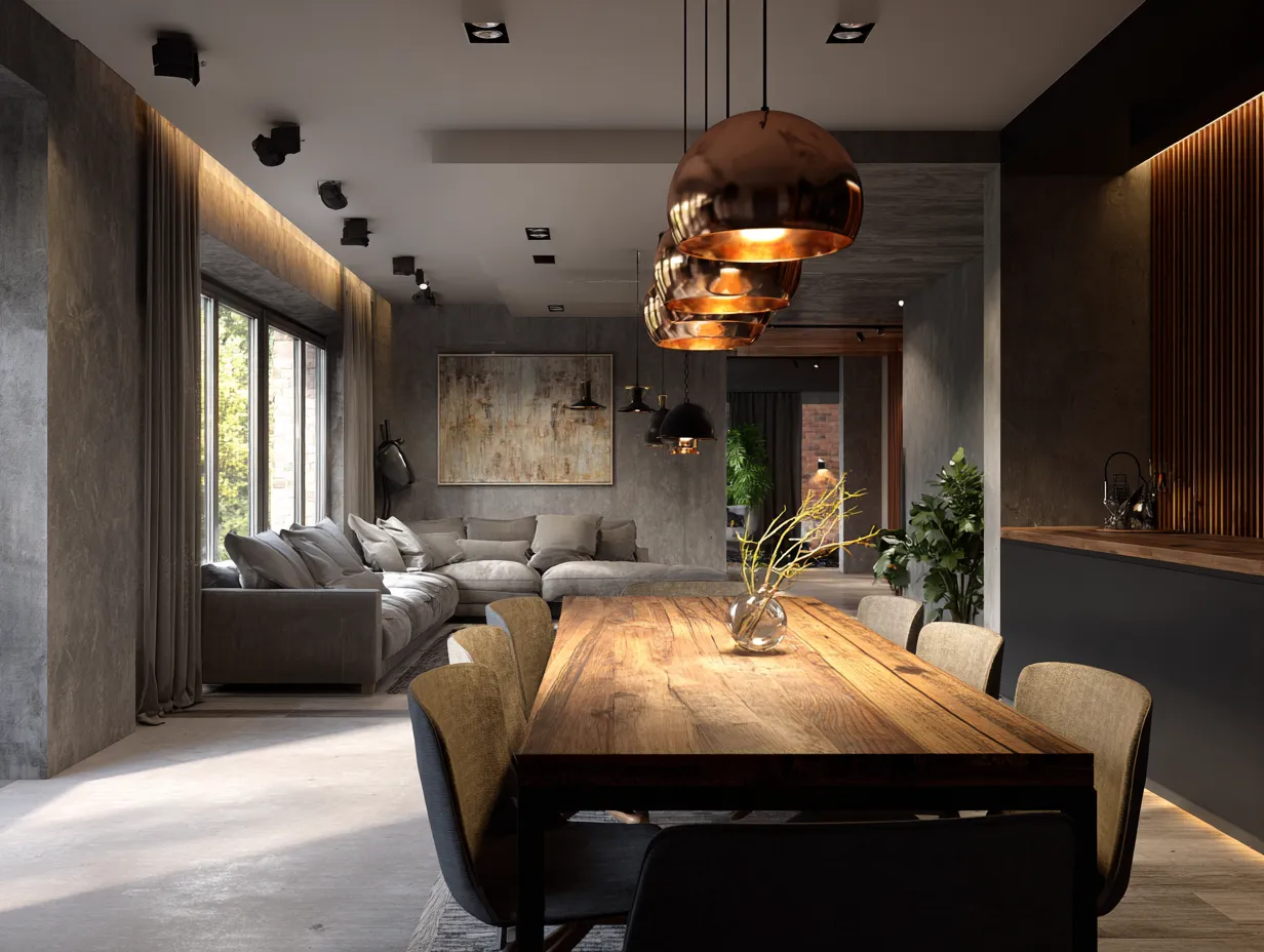 Pendant Lights Above the Dining Table- Dining Hall Interior Design Ideas