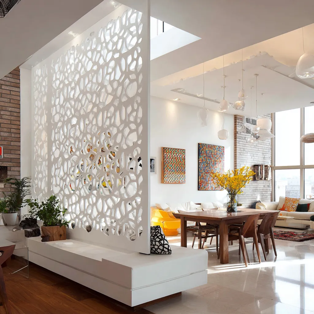 POP Partition Design Between Living Room and Dining Area