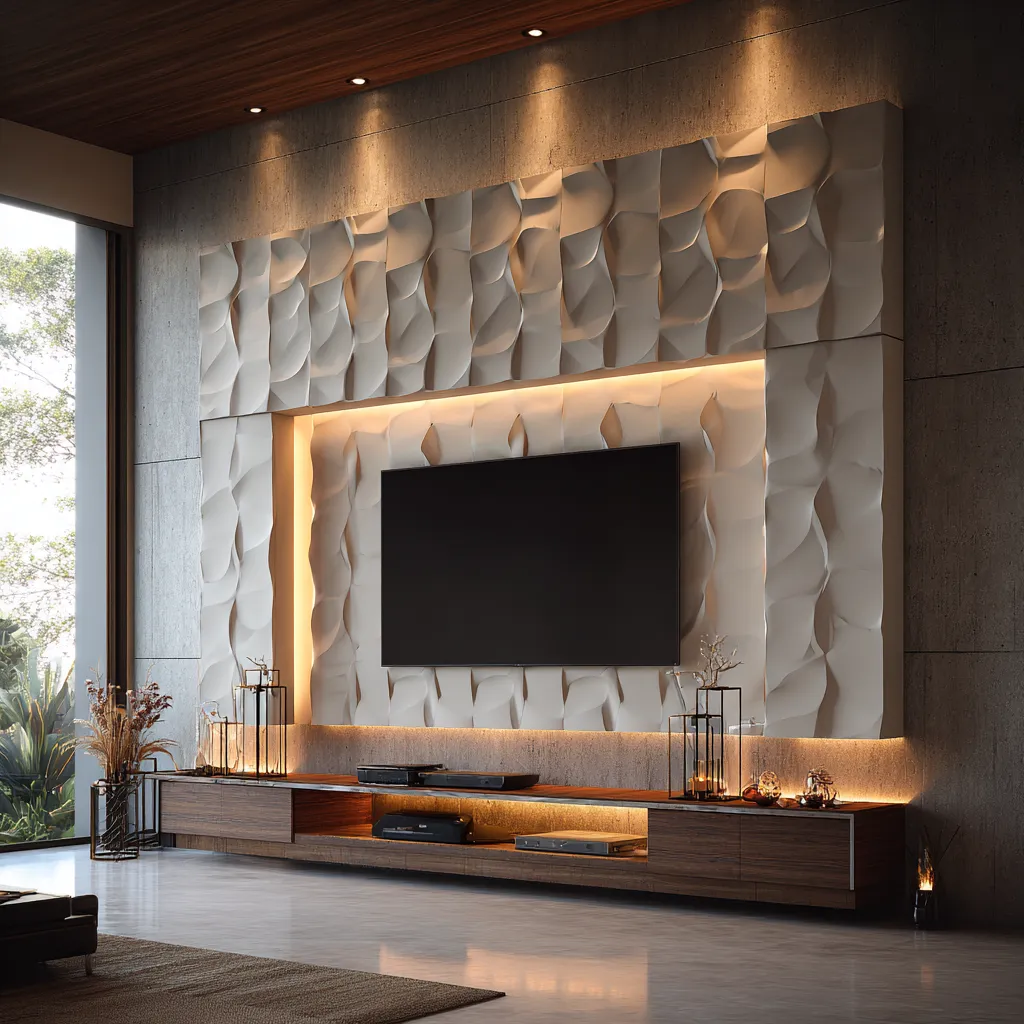 POP TV Unit Back Panel Design for Hall