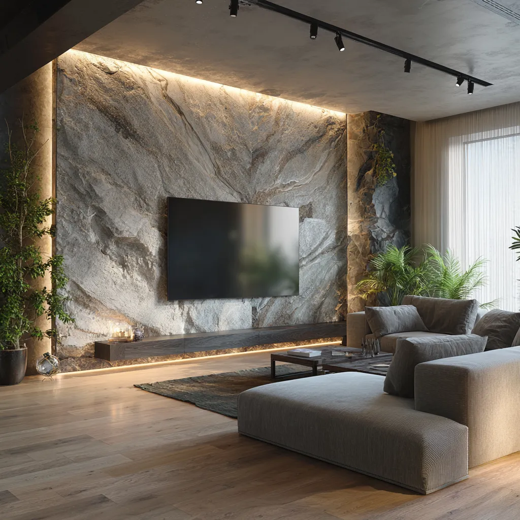 PU Stone TV Wall Panel PU Stone TV Panel