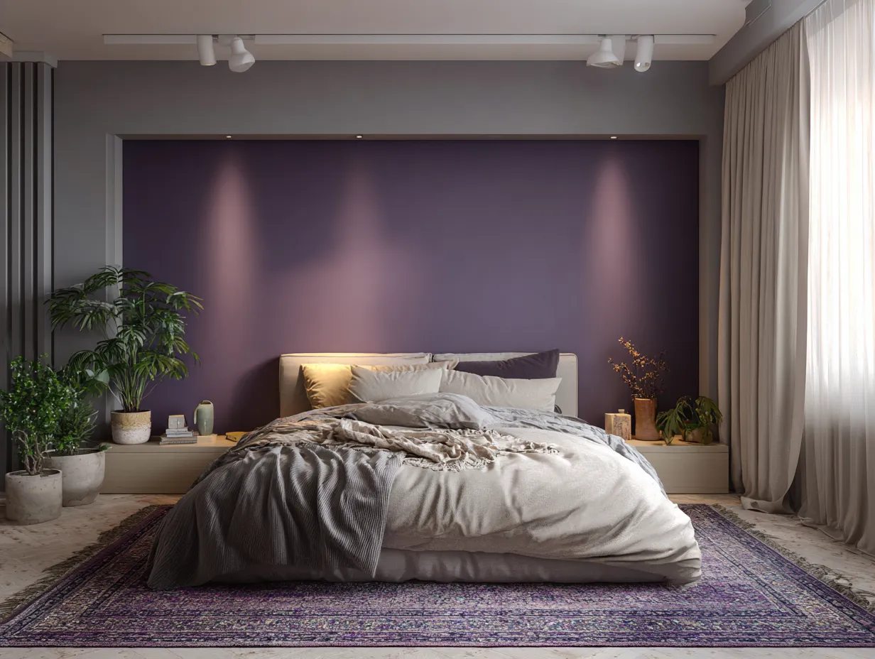 Purple Wall Colours for Bedroom