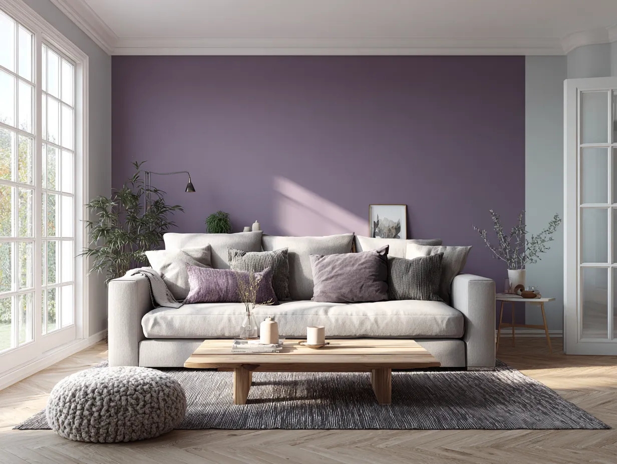 Purple Wall Colours for Living Room