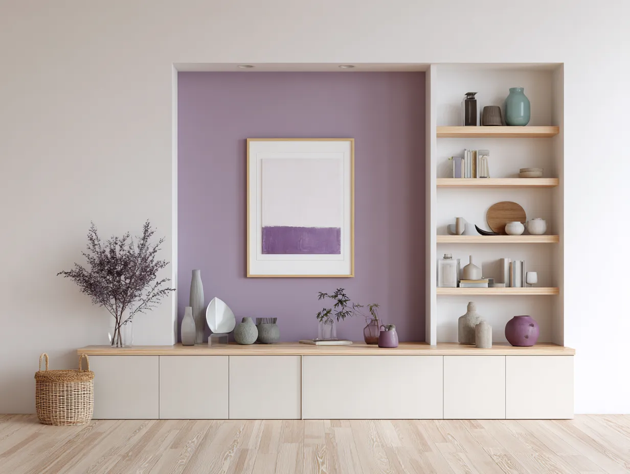Purple Wall Paint Colour Inside a Framed Section