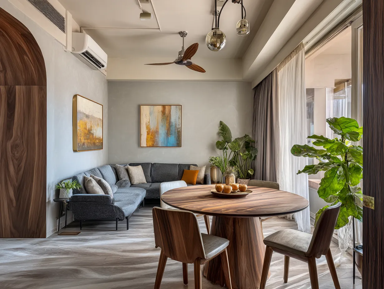 Round Dining Table- Small Dining Hall Interior Design Ideas