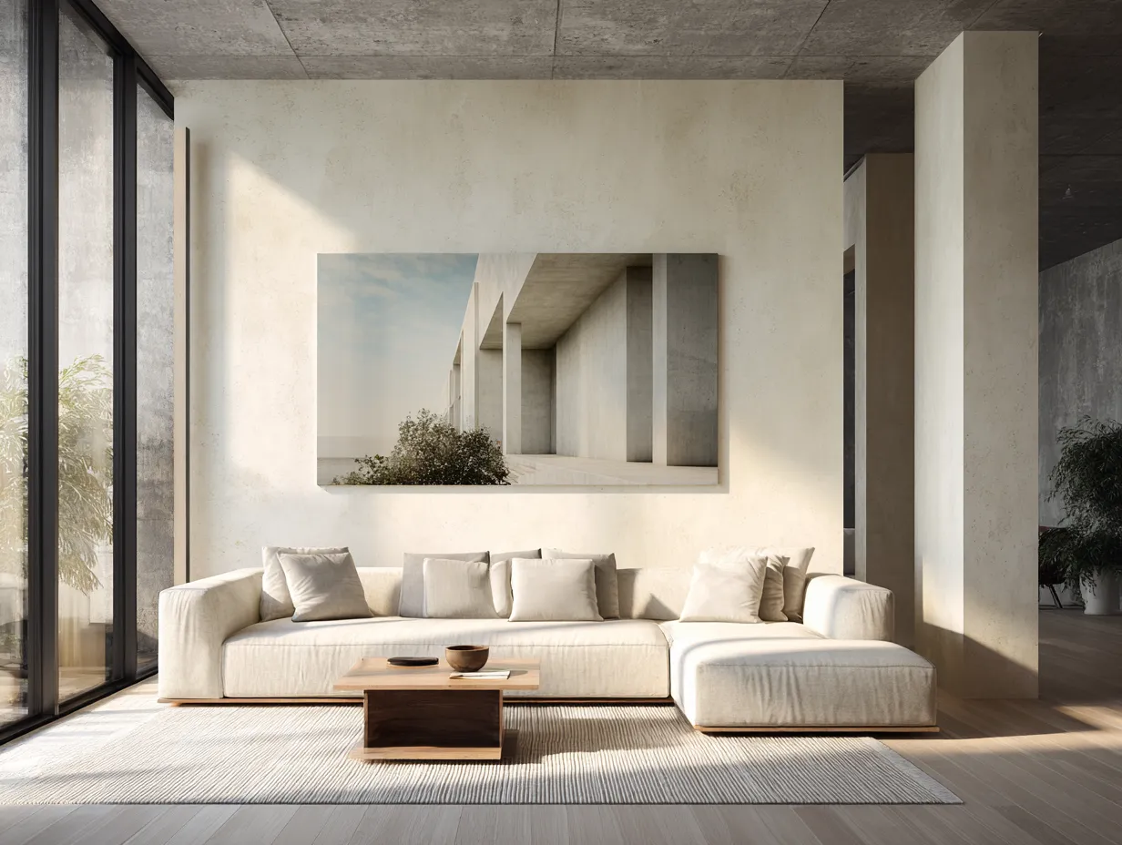 Single Oversized Artwork - Drawing Room Interior Design Idea