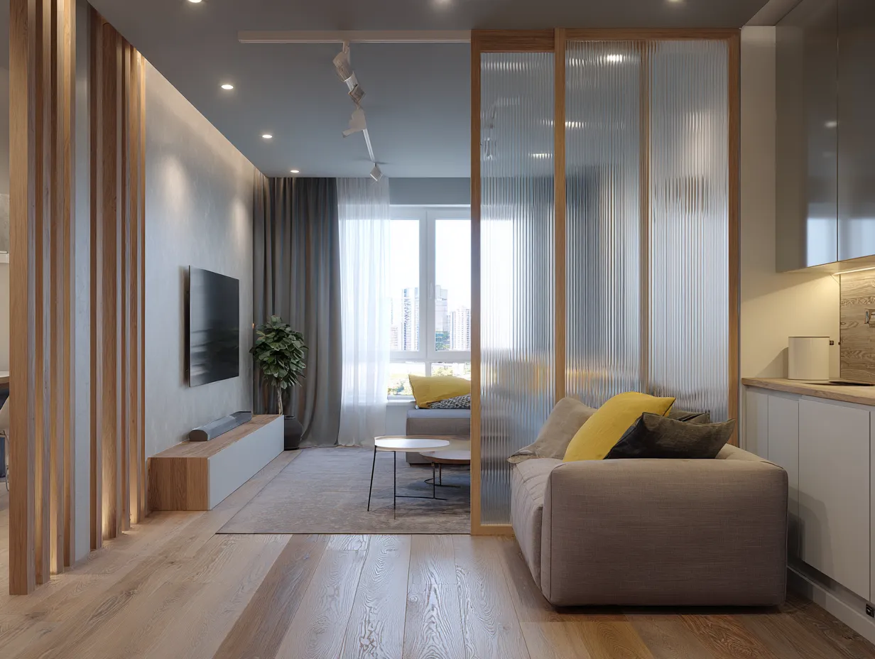 Sliding Partition Between Hall and Kitchen- Hall Interior Design for Flats and 2 BHK Homes