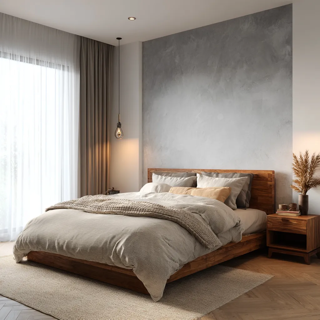 Soft White and Misty Grey Light Colour Combination for Bedroom Walls