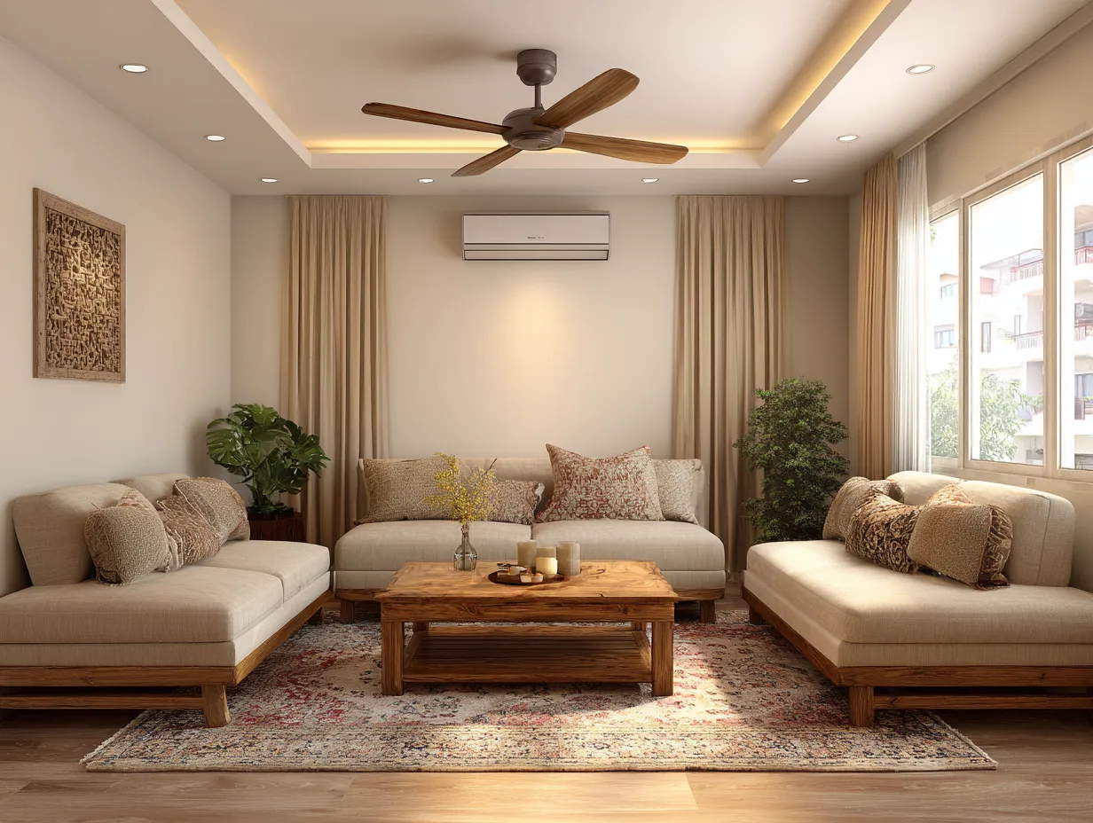 Two Sofa Layout Facing Each Other- Simple Hall Interior Design Ideas