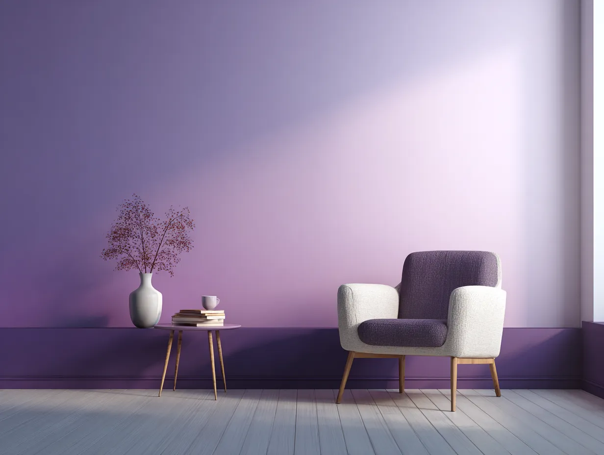 Two-Tone Purple Wall Paint Colour
