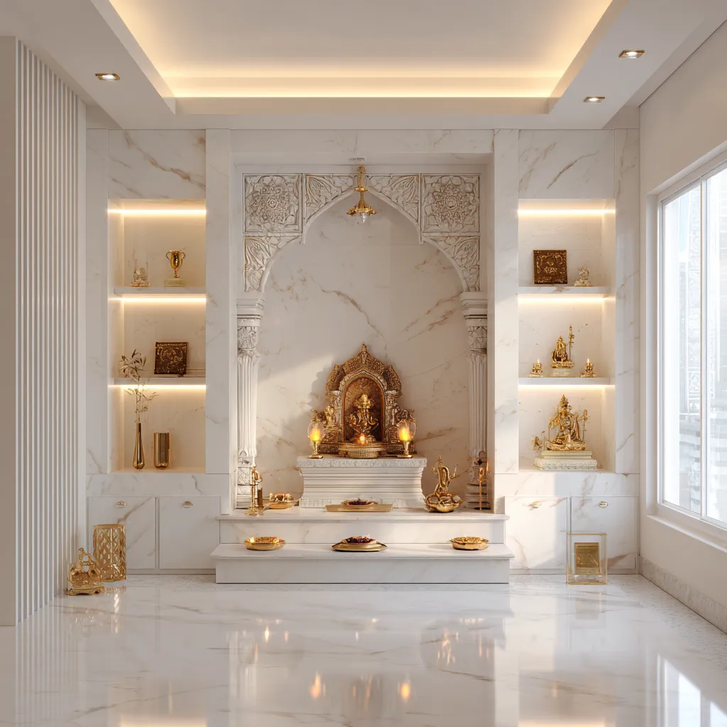 White- Mandir Colour as per Vastu White- Pooja Room Colour as per Vastu