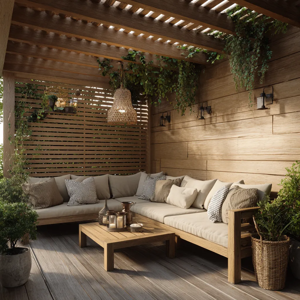 Wooden Wall Panel Pergola Design