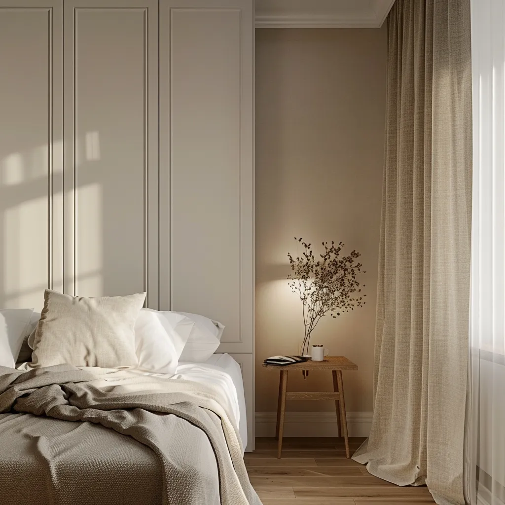 Beige and White- Guest Room Colour Combination