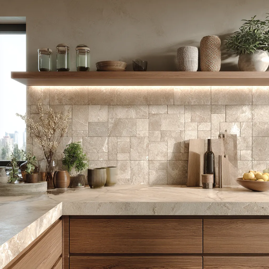 Beige Neutral Kitchen Backsplash Tile Design Beige Neutral Kitchen Backsplash Tile Design Ideas