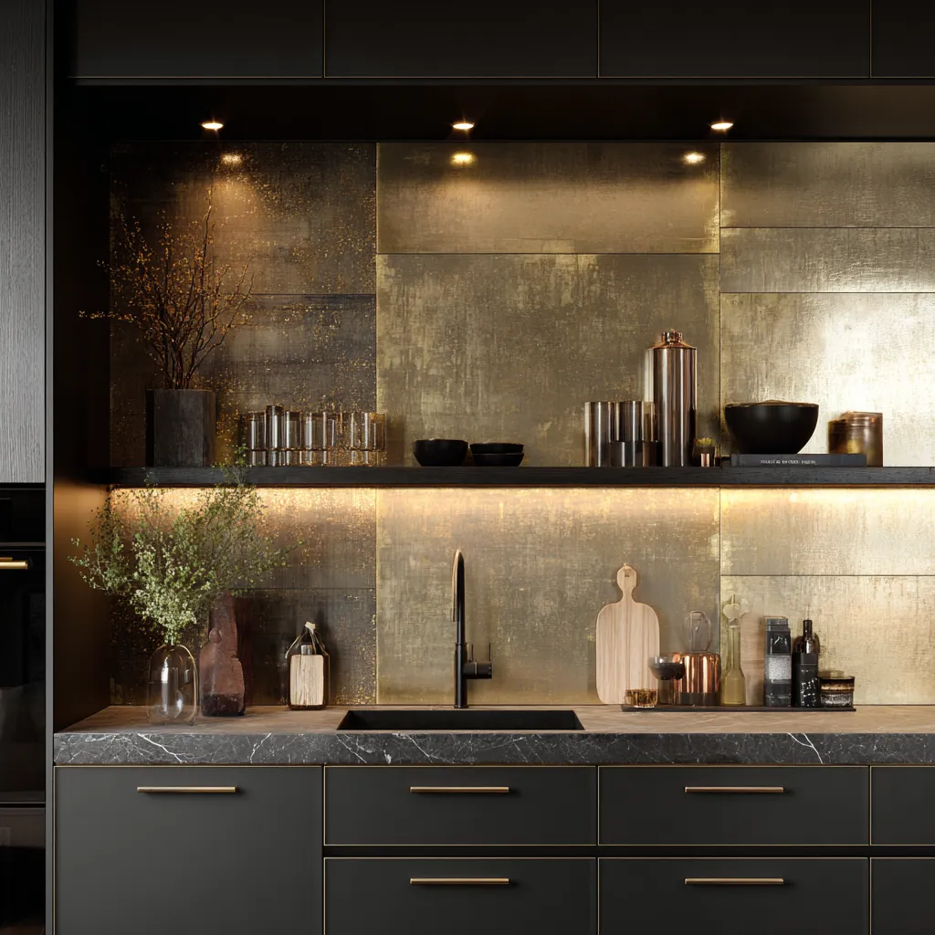 Brass Finish Kitchen Backsplash Design Brass Finish Kitchen Backsplash Design Ideas