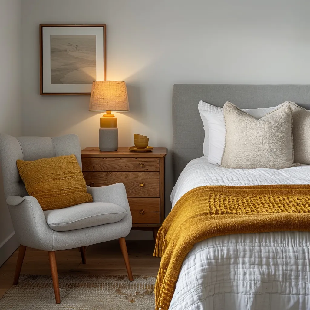 Grey and Mustard- Guest Room Colour Combination