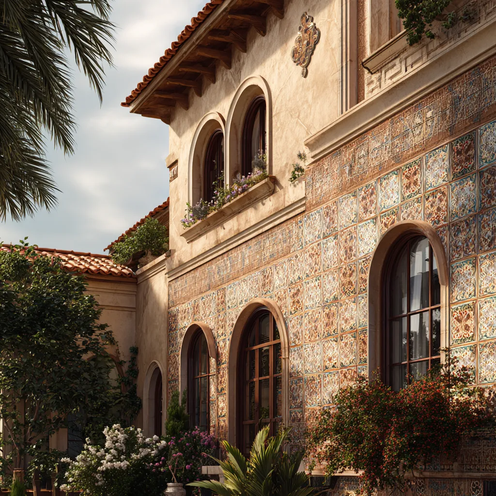 Mediterranean Style Outside Wall Tiles Design for House