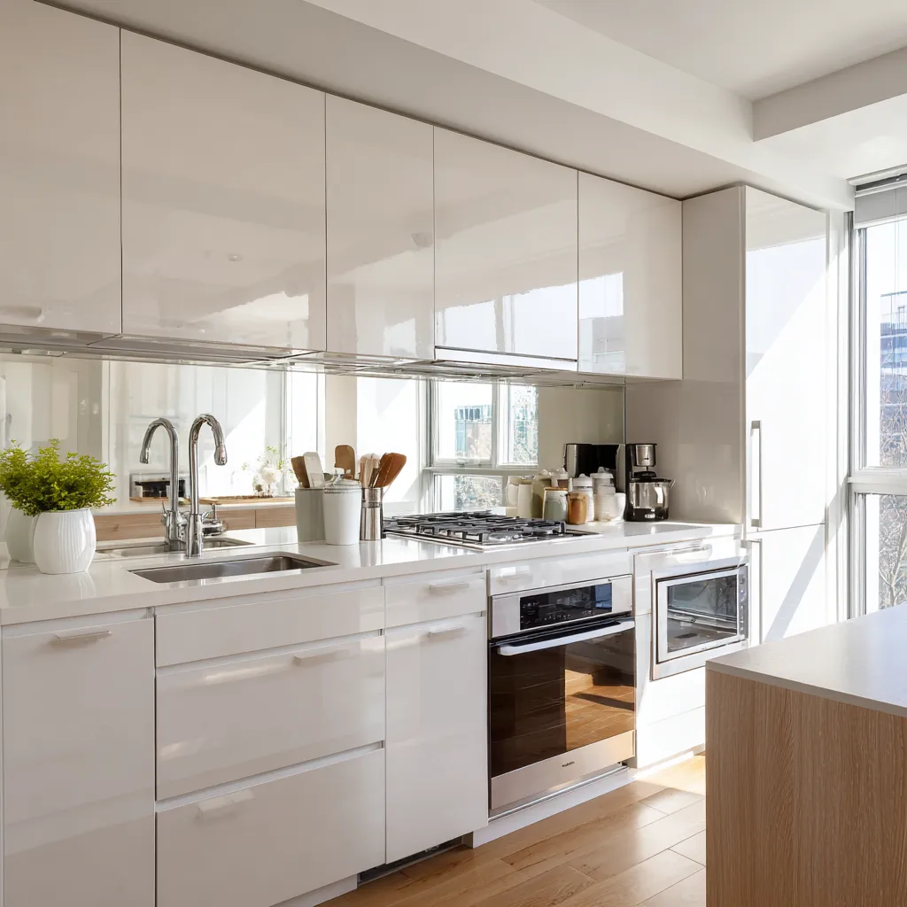 Mirror Finish Kitchen Backsplash Tile Design Mirror Finish Kitchen Backsplash Tile Design Ideas