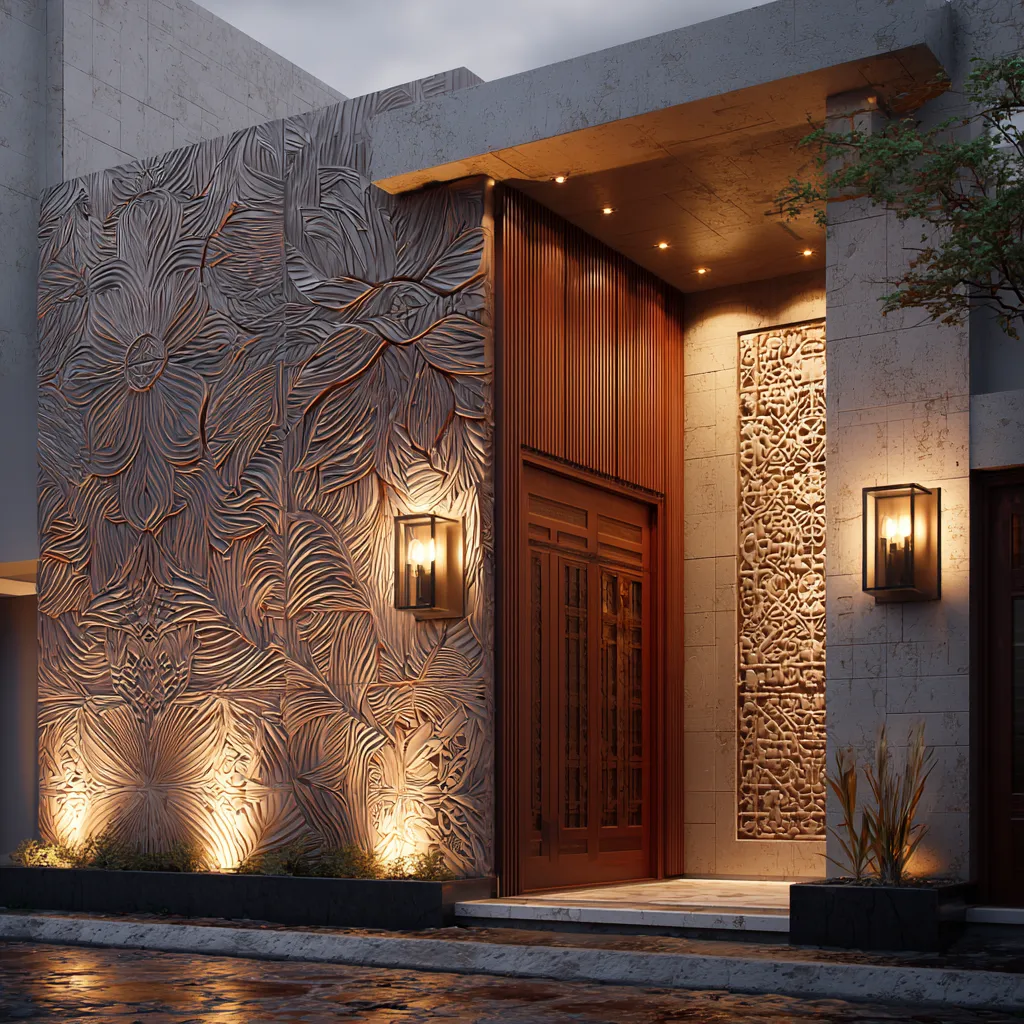 Modern Decorative Floral Wall Tiles Design for House