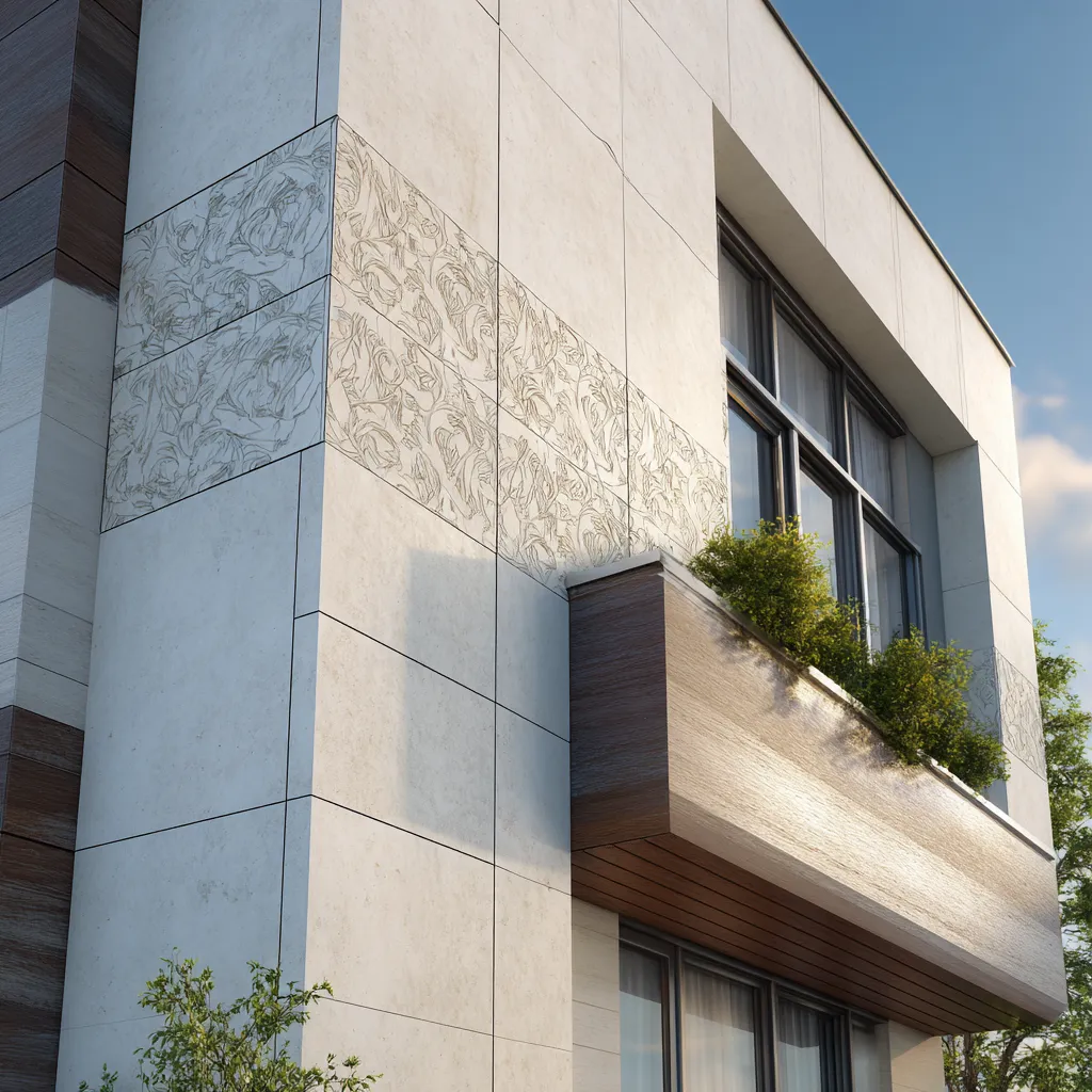 Modern Patterned Ceramic Tiles Front Wall Tiles Design for House