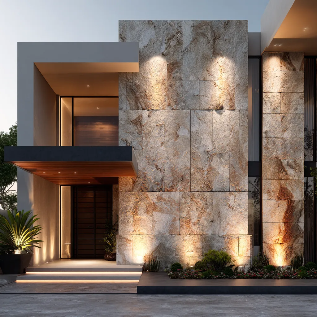 Natural Stone Tiles- Material for Front Walls