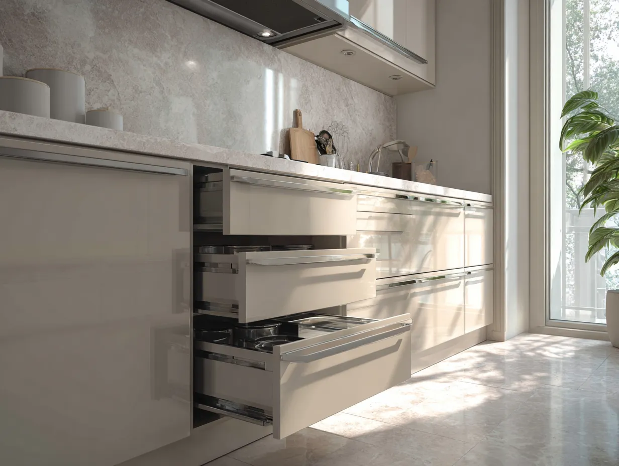 Silent & Soft-Close Hardware- Kitchen Design Trends for 2026