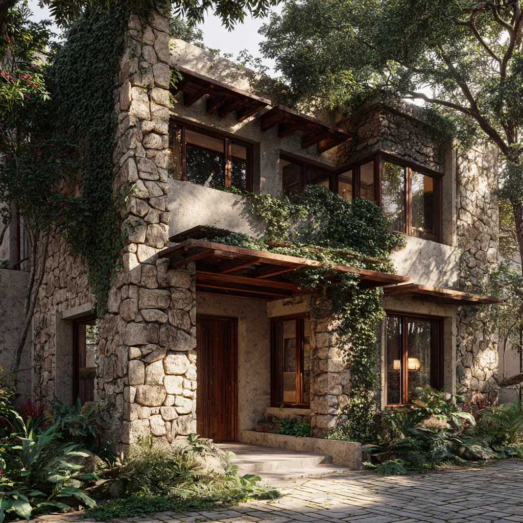 Traditional Rustic Texture Front Wall Tiles Design for House